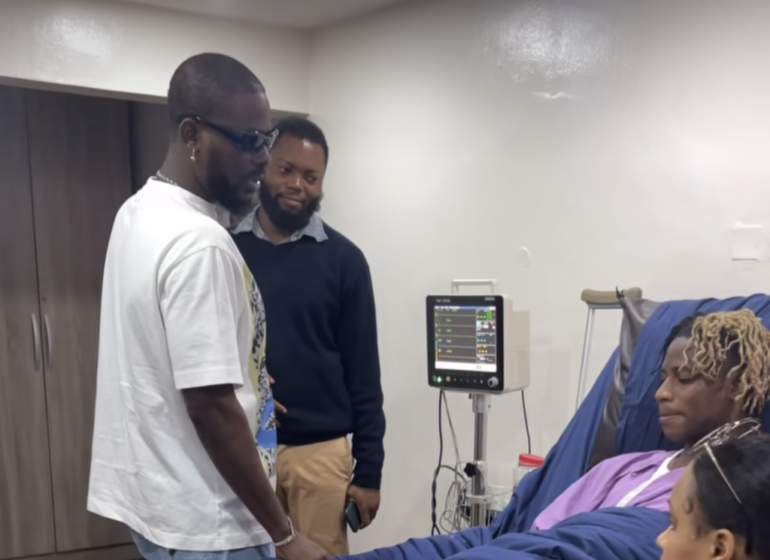 Adekunle Gold visits ailing singer Khaid in hospital