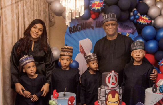 PHOTOS: Chikwendu missing as Fani-Kayode hosts birthday party for their triplets