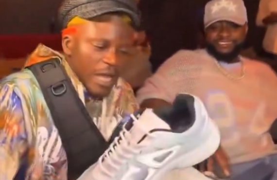 VIDEO: Davido links up with Portable in US, gifts him Dior shoes