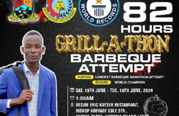 Nigerian chef set to grill for 82 hours in GWR…