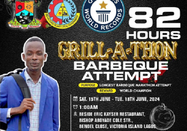 Nigerian chef set to grill for 82 hours in GWR attempt