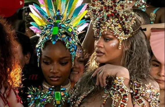 Ayra Starr and Rihanna at Crop Over festival in Barbados