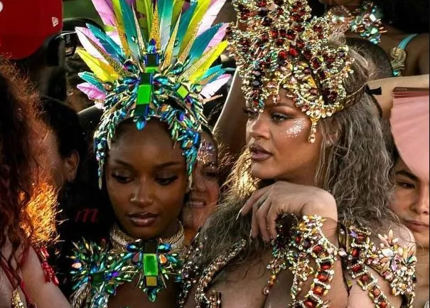 Ayra Starr and Rihanna at Crop Over festival in Barbados