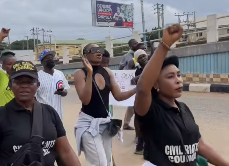 Dancer Jane Mena leads protest in Delta