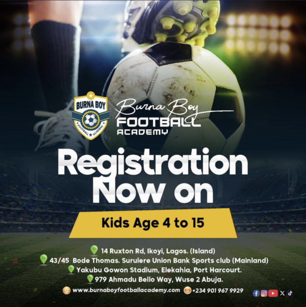 Apply for Burna Boy Football Academy