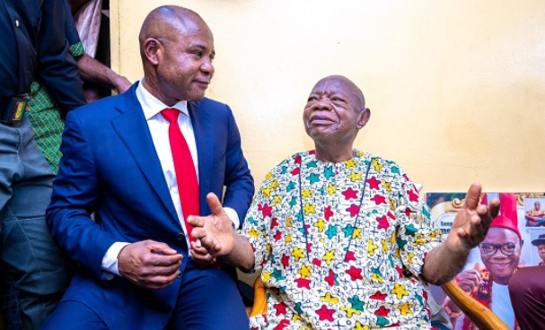 Enugu Governor peter Mbah with the music icon Mike Ejeagha