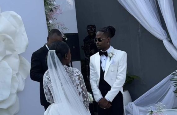 VIDEO: Yhemolee holds white wedding in Lagos