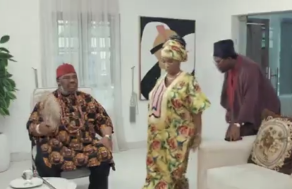 Pete Edochie makes special appearance in Mr Macaroni's skit