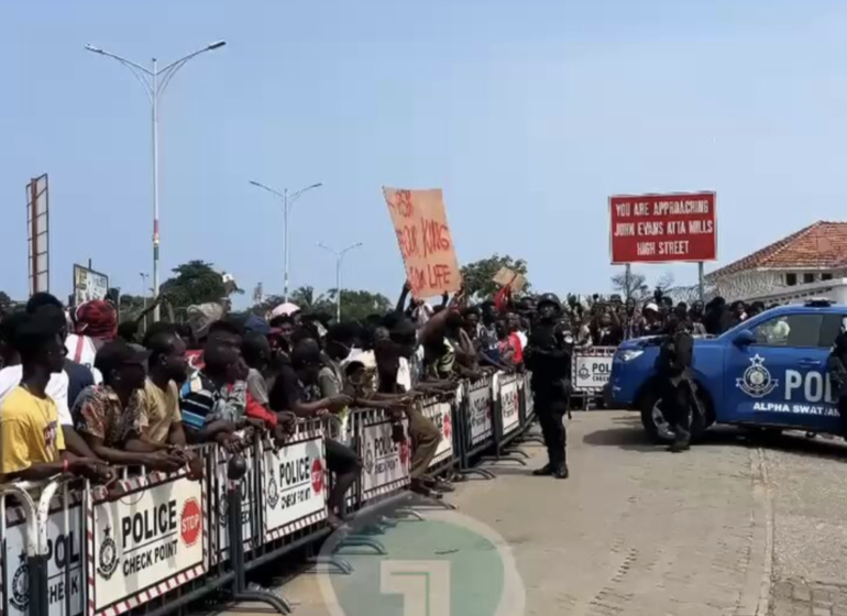 VIDEO: Fans in Ghana protest Shatta Wale's detention over Lamborghini 'tied to' fraud