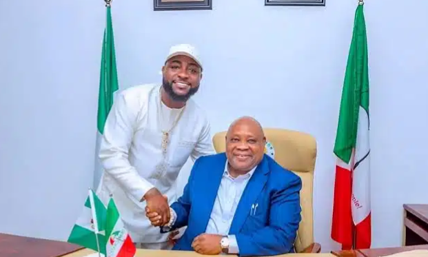 Davido and his uncle Ademola Adeleke, governor of Osun