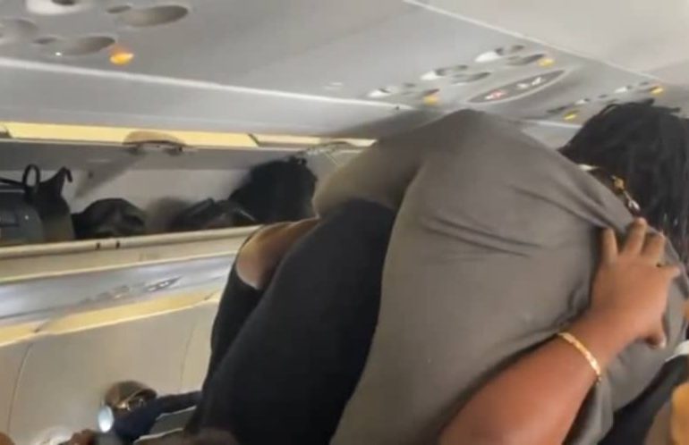 VIDEO: Mr Jollof, VeryDarkMan trade blows aboard flight