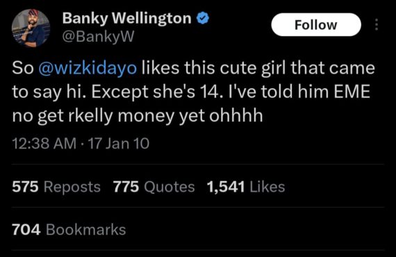 Wizkid faces backlash over 2010 tweet of him crushing on…