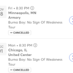 Burna Boy cancels two US tour stops -- including tonight's performance