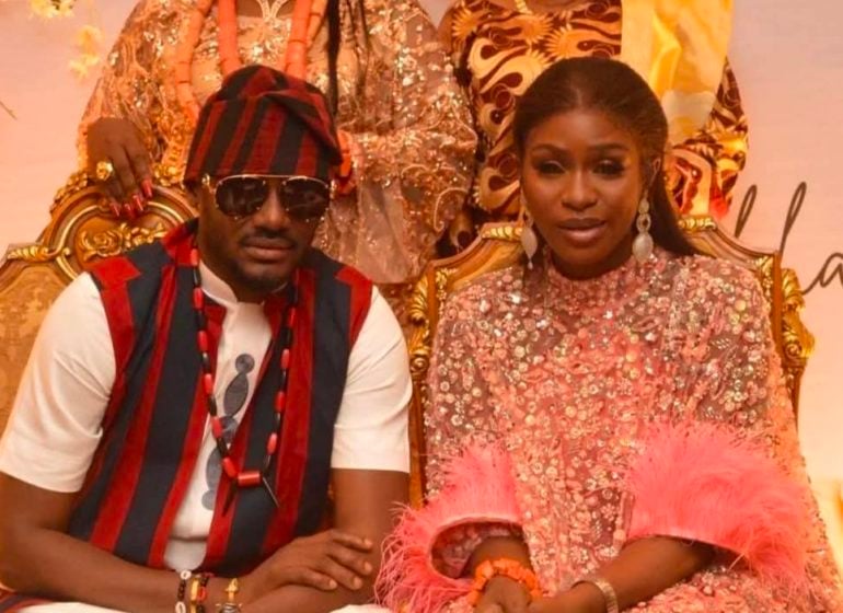 2Baba and his wife Natasha Osawaru.